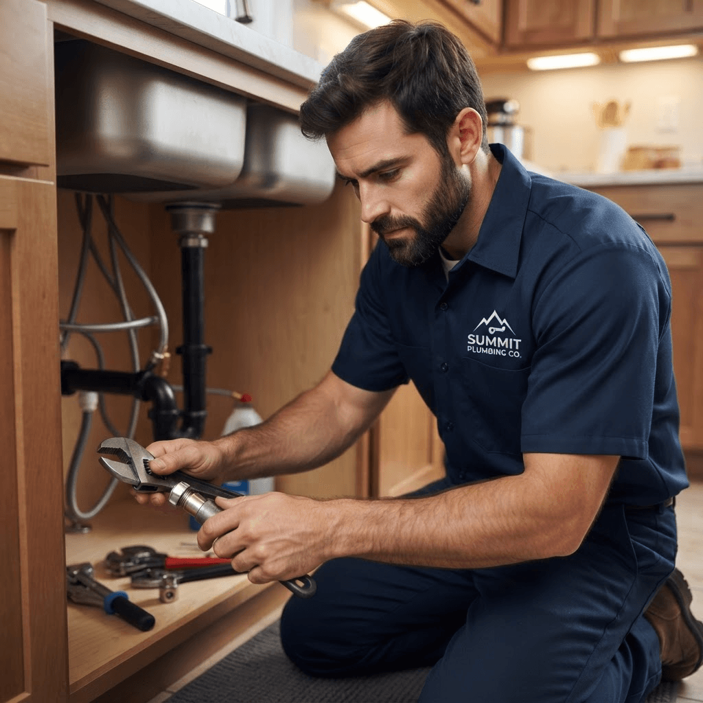 Summit Plumbing technician at work