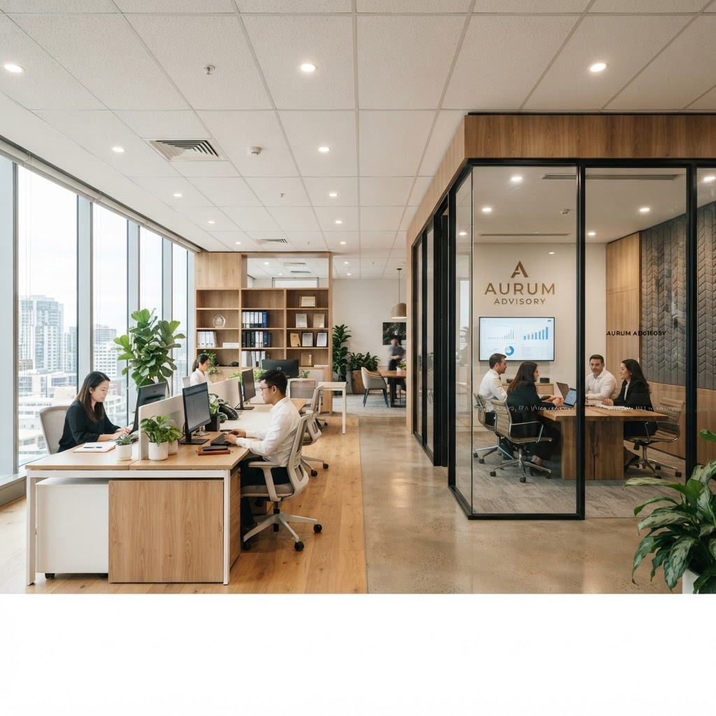 Modern accounting firm office interior